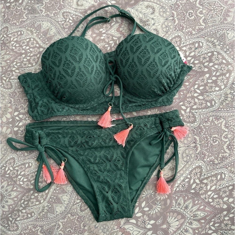 Green Push-Up Bikini Set